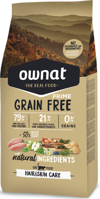 Pienso Gatos Ownat Prime Grain Free Adult Hair&skin 3 kg